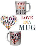 "Love in a mug" Heart design mug