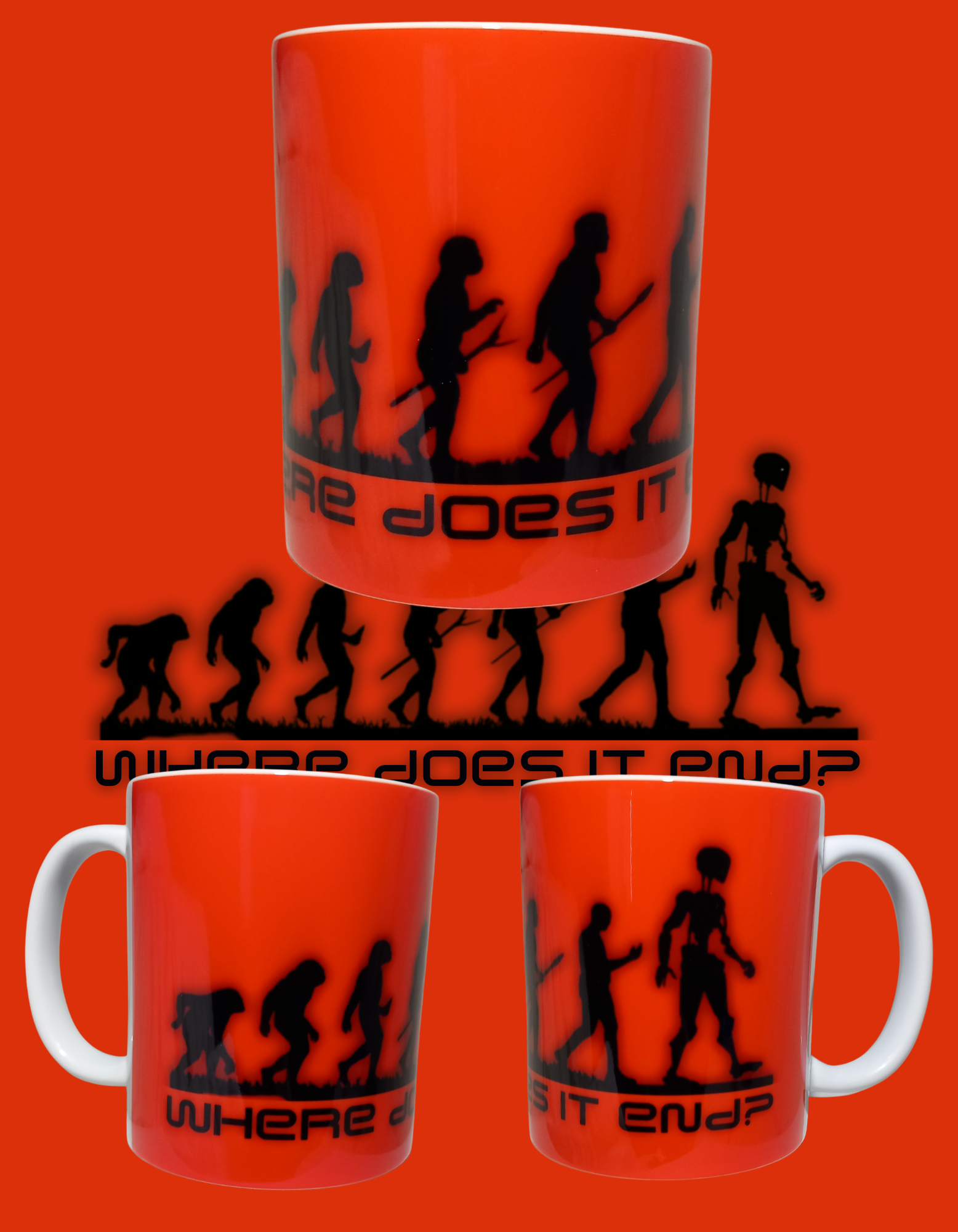 Where does it end 11 0z silhouette black/orange mug
