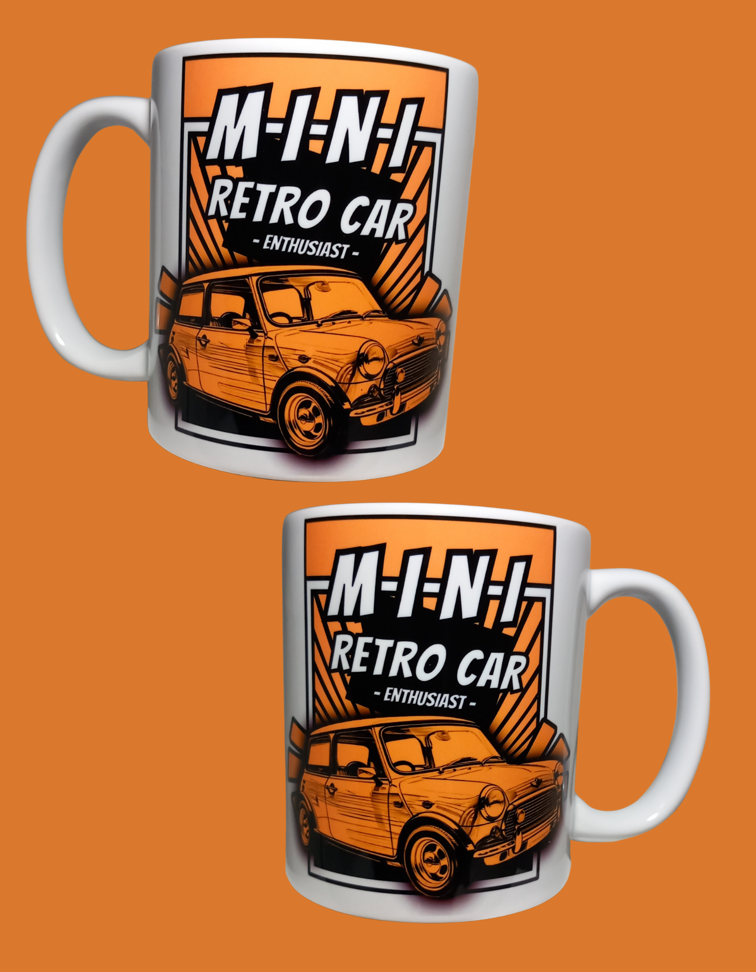 Mini enthusiast retro car mug