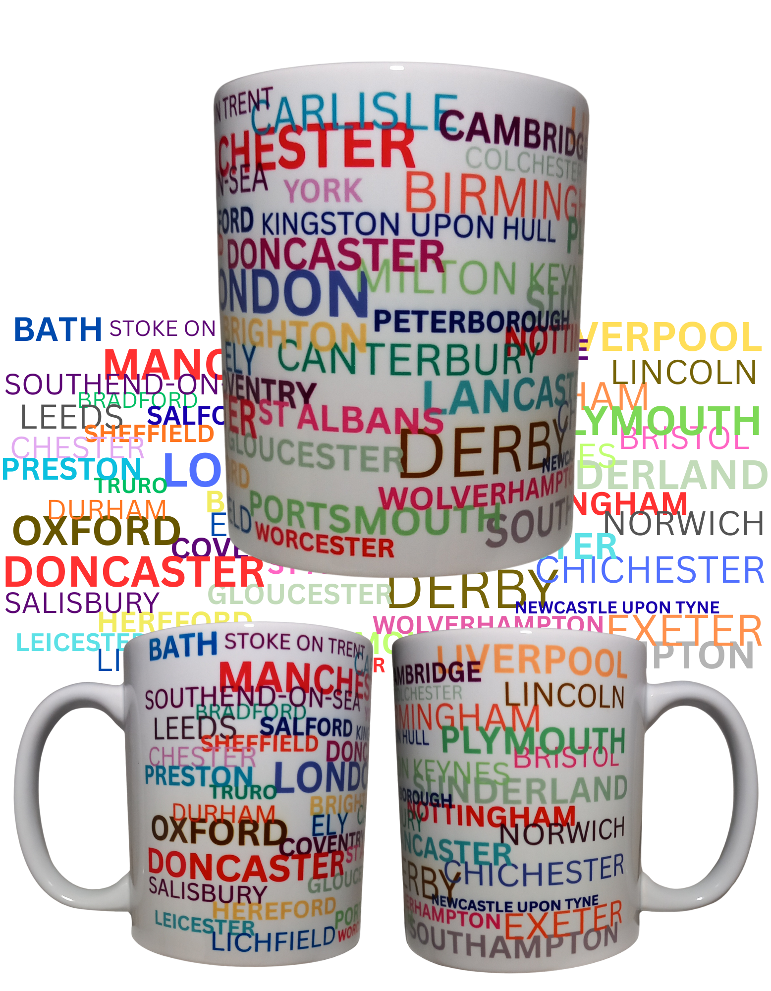 English cities/towns 110z mug
