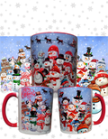 Christmas snowmen get together mug
