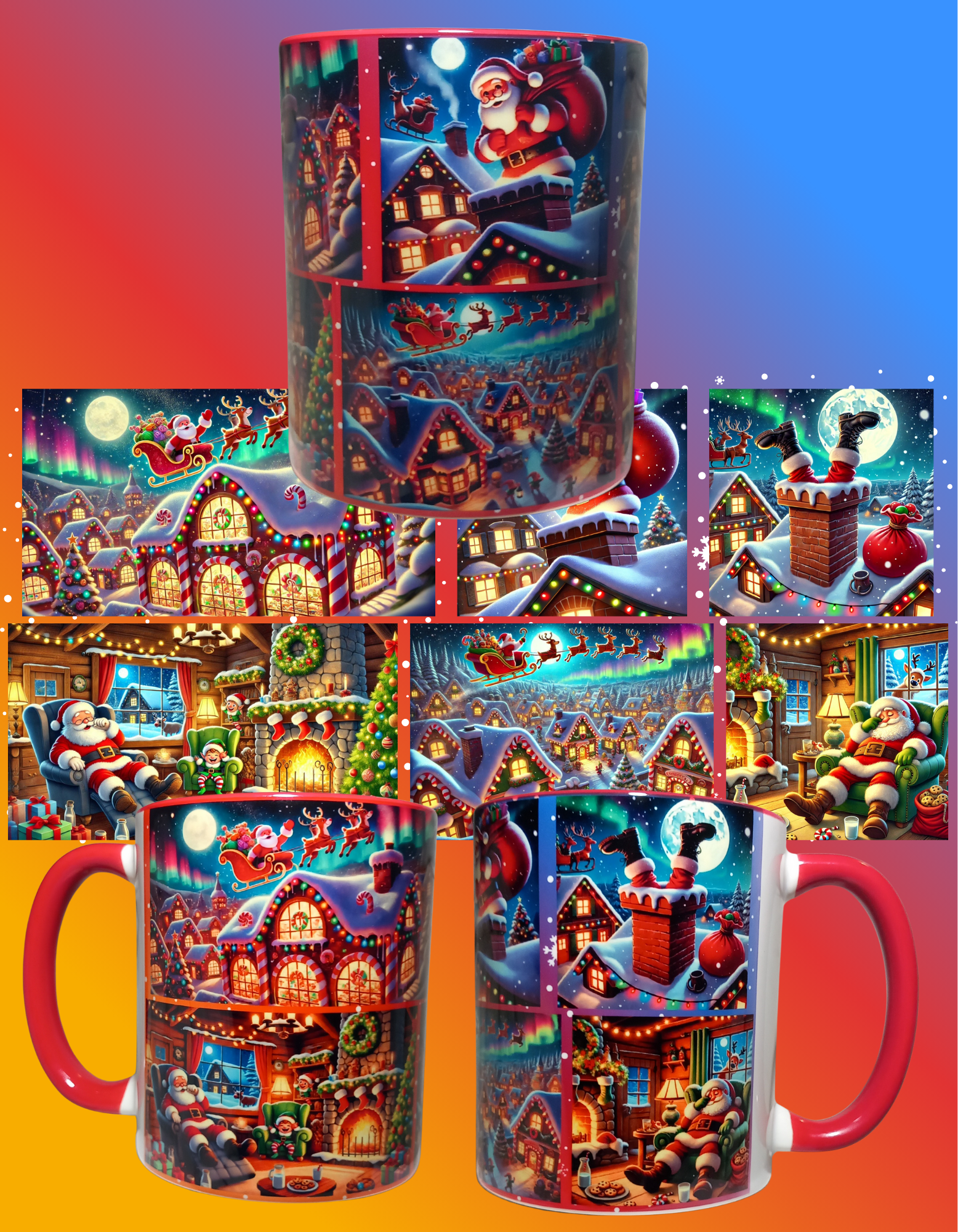 Santa collage Christmas mug