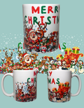 Merry Christmas snowball fight mug