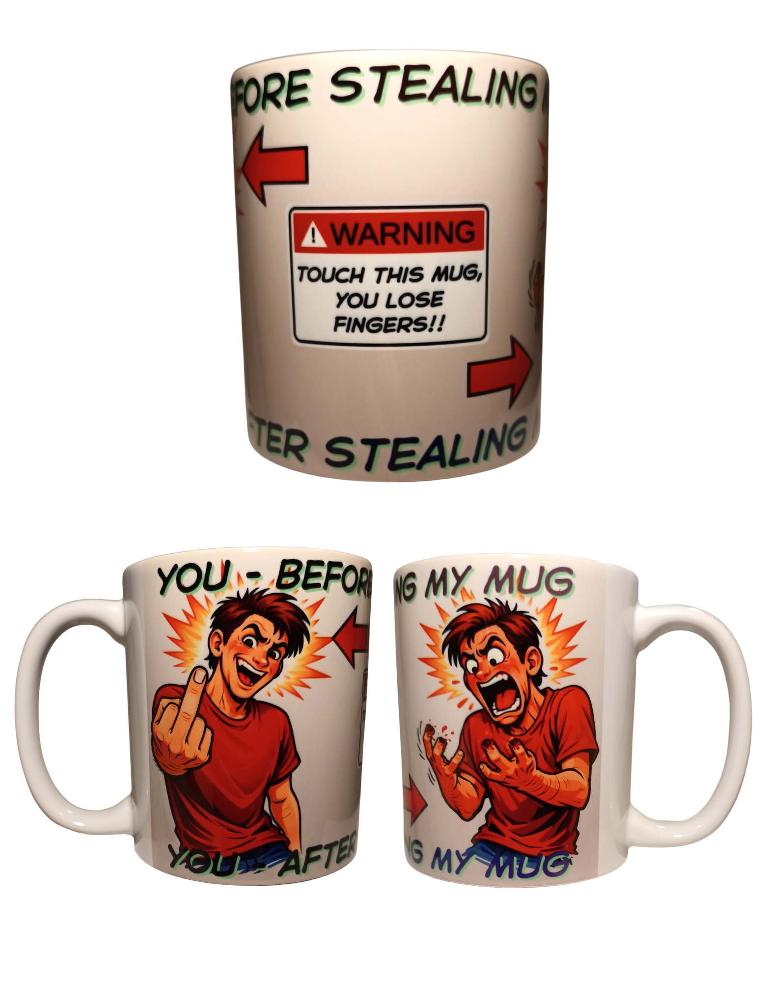 Personalised mugs humorous joke mugs ( before/after stealing my mug)