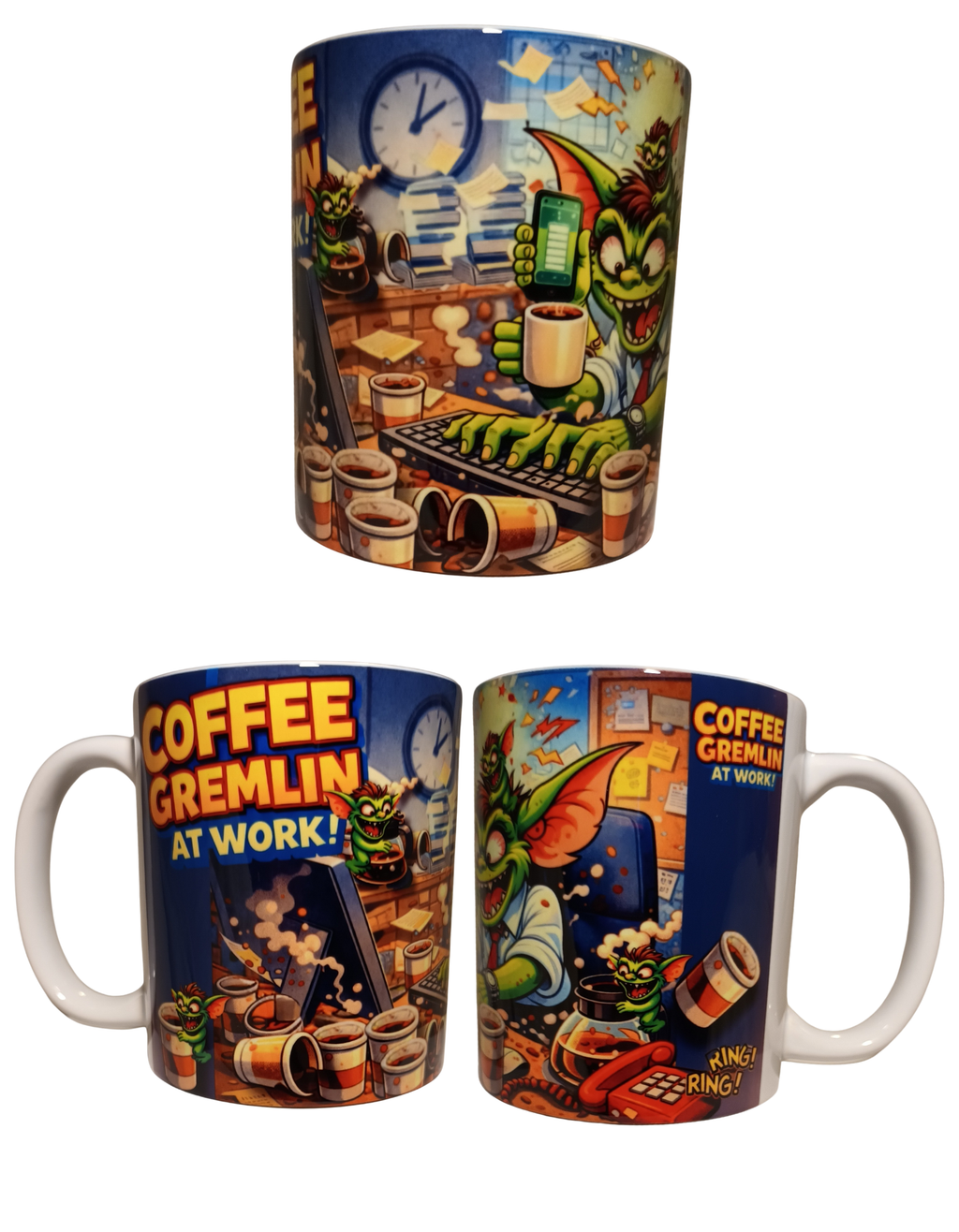 Coffee gremlin at work .. Personalised mugs