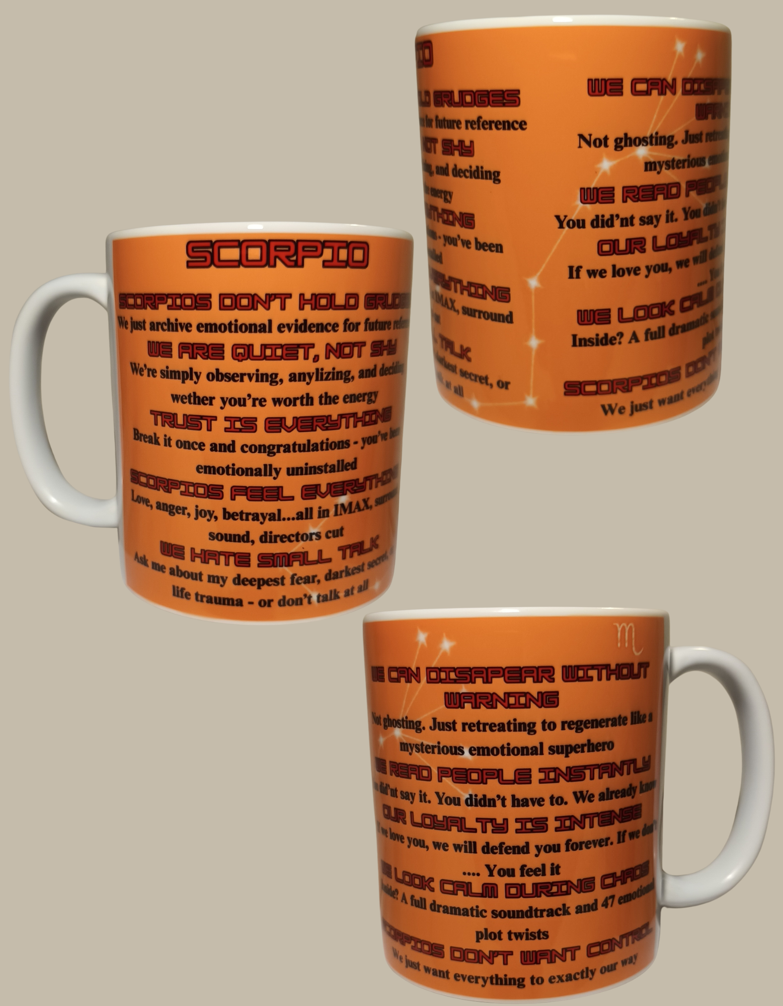 Scorpio star sign mug