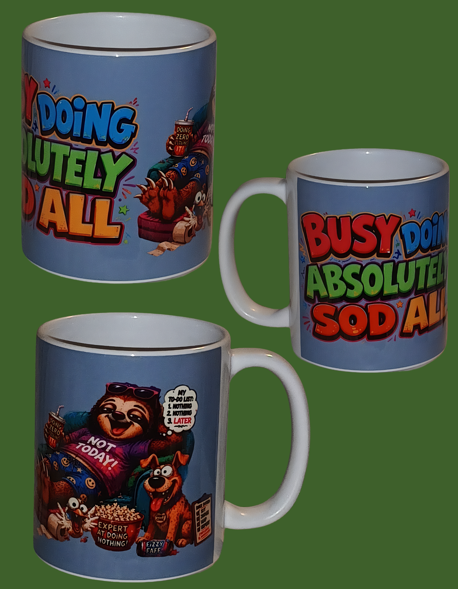 " Busy doing absolutely sod all"   MUG